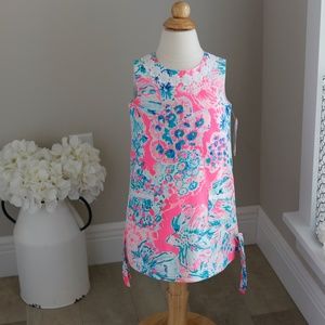 SALE- Lilly Pulitzer Tropical Shift Dress 100% Cotton Size 3 Pink Teal  NWOT